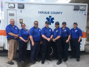 WJLE recognizes DeKalb EMS Staff during EMS Week May 17-23: A-SHIFT on duty Tuesday: Pictured Director Hoyte Hale, Jamie Parsley-AEMT, Charles Nokes-EMT-P, Cody Johnson-EMT-PCC, Tony Williams-EMT-P, Donna Melton-AEMT, and Jamie Vernon-EMT-PCC