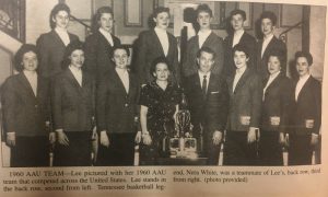 1960 AAU Team: Helen Lee pictured with her 1960 AAU team that competed across the United States. Lee stands in the back row, second from left. Tennessee basketball legend Nera White, was a teammate of Lee’s, back row, third from right.