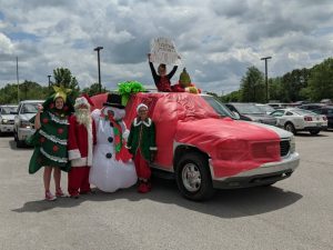 Northside Elementary Hosts Student Awards Parade Celebration last week. Students also honored the NES teachers by decorating their cars and sending messages to them. One student per grade level was awarded prizes for car decorations sponsored by the NES PTO. The 4th Grade winner was Taylor Vincent (The Grinch)