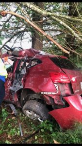 One vehicle crash Wednesday afternoon on Allen Ferry Road. (Carsyn Beshearse Photo)