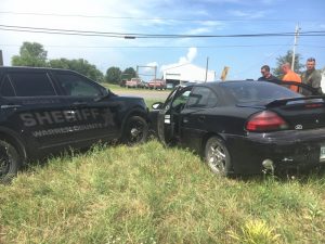 Terry Ray Barnes of Rock Island led Warren County Sheriff’s Department Officers on a pursuit into DeKalb County today (Tuesday) before being stopped and taken into custody at the intersection of Highway 56 and South College Street near the Smithville City Limits. Barnes attempted a sharp left hand turn onto South College Street from Highway 56, lost control of the car, and pulled into the pathway of Warren County Deputy Jared Jacob’s patrol car causing it to go off road. The pursuit ended there with only minimal damage to Deputy Jacobs’ vehicle. Barnes was immediately taken into custody. The accident was investigated by the THP