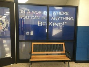 DeKalb Middle School Receives Major Facelift Over Summer Break to make the building more convenient and secure. The new vestibule has created a safer environment for the entire building. With additional doors and the inspirational quote “In a world where you can be anything, BE Kind,” the flow of the building reflects what DMS wants their students to personify.