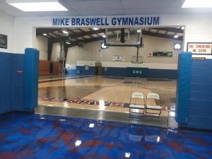 DeKalb Middle School Receives Major Facelift Over Summer Break to make the building more convenient and secure including the resurfacing of the new gym floors and a newly painted entrance floor to the gym.