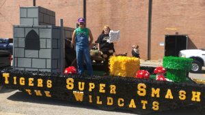 The Senior Class won first place in the Homecoming float competition with the theme “Tigers Super Smash the Wildcats”