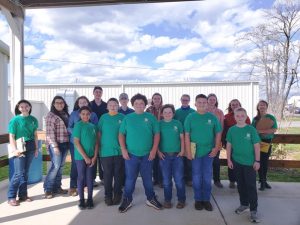 DeKalb County 4-H members competed at the Central Region Livestock Judging Contest. Back row: Cali Agee, Jenna Cantrell, Ansley Cantrell, Luke Magness, Riley Fuson, Gracie Griffin, Kylynn Smullen, Avalynn Smullen, Briona Agee, & Chaylea Lunsford. Front row: Triniti Kelsor, Zane Starkey, Sam Arnold, Gauge Pack (1st place winner), Carson Miller, and Ben Waggoner (2nd place winner).