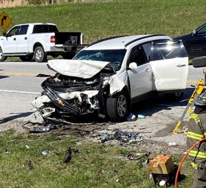 2015 Chevy Traverse driven by 39 year old Eric D. Fish of Smithville involved in crash Monday on Highway 56 near Silver Point in DeKalb County. Fish and passengers 40 year old Janet Fish and 20 year old Derek Fish were injured.