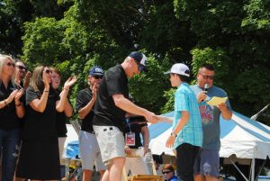 Noah Goebel of Elkton, Kentucky won the top Jamboree award Saturday, July 3 as the best fiddler in the National Championship for Country Musician Beginners.