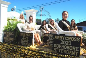 The 2021 DCHS Homecoming Queen and attendants pictured left to right are: Queen Kyleigh Breanne Hill, Senior Attendant- Addison Jean Puckett, Senior Attendant Sadie Rian West, Junior Attendant- Hannah Paige Trapp, Sophomore Attendant- Abby Grace Cross, and Freshman Attendant Madeline Aiko Martin