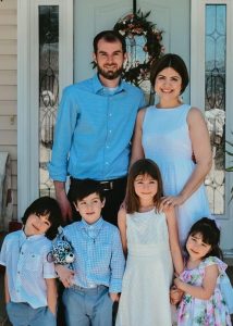 Scott Pack, new Pastor at Elizabeth Chapel Baptist Church with his wife Gabriela and their children Benjamin, Samuel, Ana, and Maria.