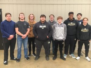 Ten DCHS Tigers Earn All-Region Football Honors: Pictured left to right: Isaiah Harrington,Colby Barnes, Isaac Knowles, Diego Coronado, Ean Jones, Tyler Estes, Shadie Rankhorn,Wil Farris, and Brady Hale. Not pictured: Silas Cross