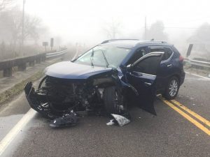 Two people were involved in a one car crash Sunday morning on Highway 56 at Pine Creek Bridge near County House Road.