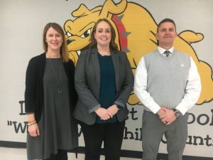 The DeKalb County School District got a visit from an official of the Tennessee Department of Education Tuesday to discuss with local education administrators plans for a new school funding formula.Meghan McLeroy (center) Chief Statewide Support Officer at the Tennessee Department of Education, stopped in at DeKalb West School where she toured the school and met with educators. Also pictured, DWS Principal Sabrina Farler (left) and Director of Schools Patrick Cripps (right)