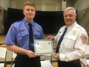 Smithville Volunteer Firefighter Cole Wright received the Rookie of the Year Award Friday night during an appreciation dinner for city firefighters at the Smithville First Baptist Church Life Enrichment Center. The award is based on attitude, attendance, incidents, trainings, workings, and meetings. Wright had 243 hours of service in those areas in 2021