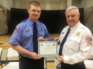 Smithville Volunteer Firefighter DaKota Nokes received an award Friday night for logging the most training hours in 2021 at 153 hours. The award was presented during an appreciation dinner for city firefighters at the Smithville First Baptist Church Life Enrichment Center.