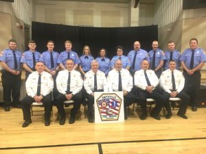 Members of the Smithville Volunteer Fire Department: Seated left to right Lieutenant Donnie Cantrell, Captain Jeff Wright, Chief Charlie Parker, Deputy Chief Hoyte Hale, Lieutenant Danny Poss, and Lieutenant John Poss. Standing left to right- Cory Killian, Tyler Cantrell, Seth Wright, Cole Wright, Stephanee Wright, Becky Atnip, Kim Johnson, Gary Johnson, Dalton Roberts, Dakota Nokes, and Glen Lattimore. Other members of the department unable to attend the dinner Friday night are Jeff Prisock, Wink Brown, Randall Hunt, Bradley Johnson, Dillon Hicks, C.J. Tramel, Kayla Johnson, and Andrew Cooper.