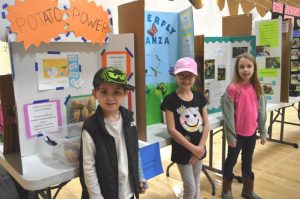 DWS PreK-1st Science: left to right are Drew Salvilla, Claire Cripps, and Josee Cripps.