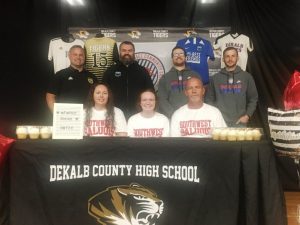 DCHS Lady Tiger Soccer standout Rainey Tiner, a senior, signed a letter of intent Friday afternoon to play for Southwest Tennessee Community College at Memphis. Tiner’s parents, Doyne and Margie Glass are pictured seated next to her. Standing pictured left to right are DCHS Soccer Coach Dylan Kleparek (Coach K), Travel Ball Coach Davis Draper of the All-In Futbol Club TN of Cookeville and DeKalb Middle School Coaches Justin Nokes and Cameron Lester