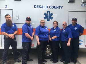 DeKalb County Observes EMS Week: Pictured DeKalb EMS B-SHIFT left to right: Zachariah Clark-EMT-B, James Wes Eldridge-EMT-B, Heather Billings-EMT-B, Kristie Johnson-EMTPCC/ICQA, Dennis Sherman-EMT/PCC, Terrance Hall-EMT-P