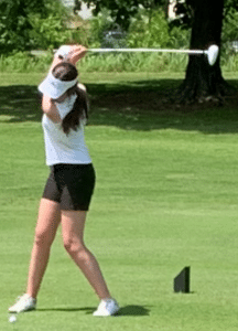 Emily Anderson smashes drive