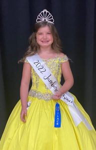 Miss Jamboree Winner in the 7-10 year old age group: 8 year old Katy Jo Bowen is the Miss Jamboree Queen in the 7-10 year old age group. She is the daughter of the late Joseph Bowen and Cody and Kimberly Atnip of Liberty.