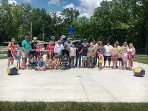 City of Smithville Mayor, Aldermen, employees, Chamber of Commerce, parents, and kids participated in a ribbon cutting in June for the grand opening of the Splashpad at Green Brook Park