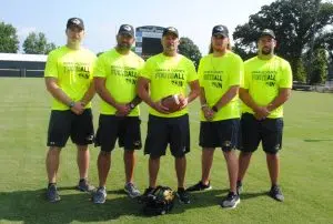 DCHS Football Coaching Crew: Left to right- Assistant Luke Green, Assistant Michael Shaw, Head Coach Steve Trapp, Assistant Kason Wheeler and Assistant Cole Parsley