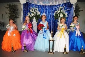 DeKalb Fair Miss Princess Royalty: left to right- Third runner-up Stella Adcock, daughter of Byron and Paige Adcock of Smithville; First runner-up Harper Jade Hale, daughter of Bobby Lee and Ciara Hale of Alexandria; Miss Princess Addison Paige Curtis, daughter of Heather Paige and John Curtis; Second runner-up Clara Ruth Cox, daughter of Brandon and Whitney Cox of Smithville; and Fourth runner-up Samara Emberton, daughter of Steven Emberton and Stephanie Whiteaker of Smithville.