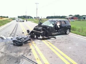 69 year old Kathy H. Phillips of Dowelltown was airlifted to Skyline Medical Center after being involved in a crash with a dump truck Wednesday afternoon on Highway 56 near the intersection of Blue Springs Road. Phillips was traveling south in a 2006 Nissan Murano SUV when she crossed the centerline and into the path of a northbound 1993 Mack dump truck, driven by 34-year-old Ryan A. Davis of Monroe, Tennessee of Rhino Trucking who was on a highway work detail for Rogers Group. The truck had no load on it at the time. (Gary Mucha photo)