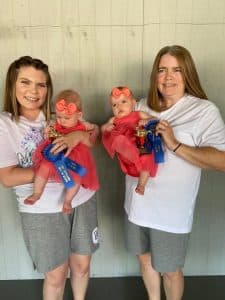 DeKalb Fair Baby Show Winners: Twins (1 day to 12 months): Mariella Louise Dyer and Lorelai Renea Dyer, 5 month old twins of Brandon and Mandee Dyer of Liberty