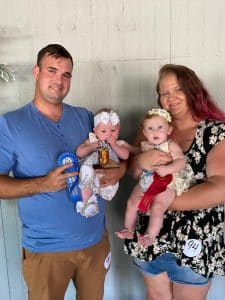 DeKalb Fair Baby Show Girls (4-6 months) Winner: Jewell Lynn May (left), 4 month old daughter of Michael and Chelsea May of Smithville; Runner-up: Davina Baldwin (right), 5 month old daughter of Jessica Ray and Aulbry Baldwin of Alexandria