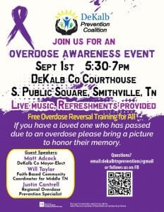 DeKalb Prevention Coalition to Host Overdose Awareness Event - WJLE Radio