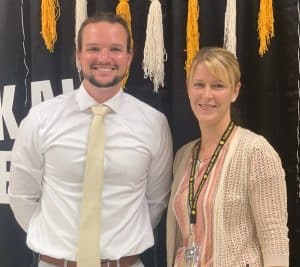 DeKalb West School Names Seth Willoughby as the New Assistant Principal. He is pictured here with DWS Principal Sabrina Farler