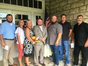 Liberty Mayor and Aldermen sworn into office: Pictured left to right-Alderman Joe D. Bratten, Alderman Kendra Stanford, Mayor Audrey Martin, DeKalb General Sessions Court Judge- Elect Brandon Cox (who administered the oath), Alderman Ryan Dodd, Alderman Kevin R. Mullinax, and Alderman William H. Reynolds, Jr.