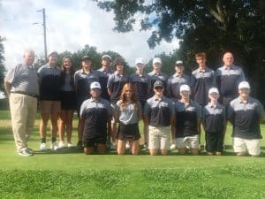 The 2022 DeKalb County High School Golf Teams. Pictured left to right: Back Row- Coach John Pryor, Owen Snipes, Emily Anderson, Bradley Hale, Jamison Troncoso, Ayden Sprague, Braden Sprague, Turner Bryant, William Blair, Seth Fuson, and Assistant Coach Luke Dycus. Front Row left to right: Adan Ramirez, Alison Poss, Brayden Summers, Carson Vincent, Carson Tramel, and Cooper Goodwin