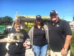 Aspen Contracting Awards Lou Ann Sanders of Smithville a free roof. Pictured left to right: Lou Ann Sanders; Carmen Johnson, sales manager for Aspen Contracting of Mount Juliet; and John Johnson, General Manager for the Mount Juliet Office of Aspen Contracting. “