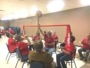 eKalb Senior Citizens participating in Chair Volleyball Friday at the Smithville Center