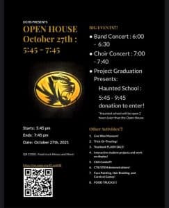 DCHS presents an Open House October 27 starting at 5:45 p.m. to 7:45 p.m. featuring several Big Events