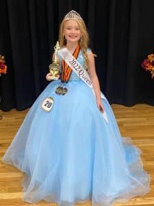 Katie Jo Prichard, 7 year old daughter of Luke and Jo Dee Prichard of Alexandria was the winner of the Fall Fest Pageant in the age 7-10 category Saturday. She was also awarded for prettiest smile, eyes, and attire