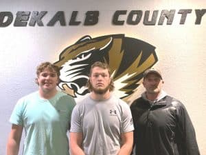 Listen for WJLE’s Football Tiger Talk Program at 6:30 p.m. prior to the 7 p.m. kick-off of the game tonight (Friday, October 28) between DCHS and Stone Memorial in Smithville. The Tiger Talk Show will feature as pictured here left to right: Tiger players Ean Jones and Colby Barnes with Coach Steve Trapp. Listen to the WJLE game broadcast with John Pryor and Luke Willoughby following Tiger Talk