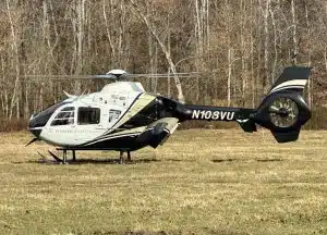 A 69 year old Hartsville man was airlifted after a one vehicle crash this morning (Thursday) on Bright Hill Road. According to Trooper Chris Delong of the Tennessee Highway Patrol, Larry Gregory, Sr. was driving a 1990 Geo Tracker when he went off the road and struck a utility pole. Gregory reportedly suffered a head injury, a possible broken leg, and other internal injuries. He was airlifted from near the scene and flown by helicopter ambulance to Vanderbilt Hospital. Trooper Delong said Gregory was not wearing his seatbelt at the time of the crash. (Photo by Jimmy Poss)