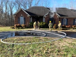 DeKalb County Volunteer Firefighters sprang into action Wednesday morning responding to a residential structure fire at 128 Nikki Lane off Sparta Highway (DeKalb Fire Department Photo)