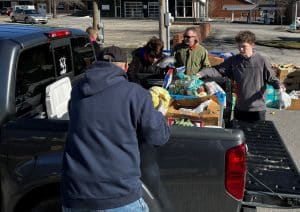 The church mobile food distribution begins at 9 a.m. Saturday with registration starting at 8:30 a.m. No one being served ever has to leave their automobile. Volunteers working the pantry will prepare food boxes filled with non-perishable items, vegetables, produce, canned goods, breads, bakery goods, and sometimes dairy products and deliver it directly to the vehicles waiting in line. Automobiles will line up facing north on College Street to North Market Street.