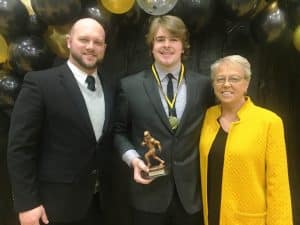 2022 DCHS Football Banquet: Senior Ean Jones was announced as the winner of the Coach Clay Edwards Memorial Tiger Pride Award. Members of Edwards’ family presented the award to Jones including Edwards’ son Abram Edwards and Abram’s mother Tena Edwards-Jacobs.