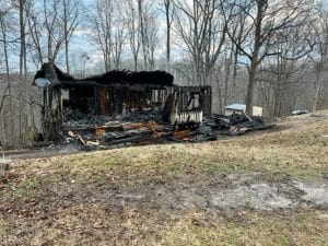 Ruins of home belonging to Leanna Mongar of 470 Rolling Acres Road (DeKalb Fire Department Photo)