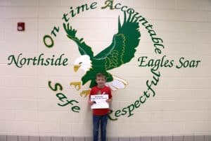 Northside Elementary School has awarded its Eagles of the Month including Parker Ward (2nd grade). He has been very determined to improve his reading skills. Parker has made so much progress due to his motivation and hard work. He has become a more confident reader and also encourages others who may need extra help.