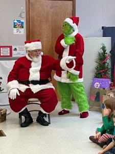 The children also got a visit from Santa and the Grinch.