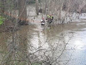 Members of the DeKalb County Swiftwater Rescue Task Force were summoned into action only a half hour after their latest training exercise Saturday afternoon when a group of kayakers got caught in swift creek water on Smith Fork near Temperance Hall.