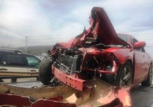 Two men were airlifted after a crash at Liberty Wednesday morning. According to Trooper Brent Collier of the Tennessee Highway Patrol, 62 year old Gregory Drake was north on Highway 53 in a 2011 Ford Econoline 350 when he pulled onto Highway 70 and into the path of an eastbound 2008 Dodge Charger (shown here) driven by 20 year old Jordan Bailiff. Upon impact both vehicles traveled a short distance north before coming to final rest off the left side of the roadway