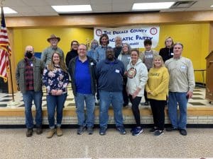 DeKalb County Democrats met Saturday for a re-organization convention at the high school cafeteria. Members of the party’s executive committee and officers were elected to serve a two-year term. Members of the party’s executive committee pictured here are: bottom row left to right-Lucas Antoniak, Karley Thompson, Jack Barton, Darren Dilligard, Tecia Puckett Pryor, Deb Goodwin, Jeff Law. Top row left to right- Bill Luton, Amanda Blair, Teresa Miller, Jonathan Bradley, Patrick Jackson, Susan Loberg, Donna Comer, and Angelia Law. (Donna Davis photo)