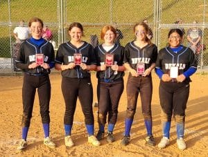 Five Lady Saints were named to the All-District Tournament Team including Maggie Hendrixson (shortstop), Brooklyn Fuson (catcher), Liliana Judkins (pitcher), Hannah Brown (center fielder), and Jerusalem Aldino (left fielder). Liliana Judkins was named MVP of the Upper Cumberland District Tournament